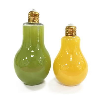 Recyclable Light Bulb Shaped Plastic Juice Containers Stock