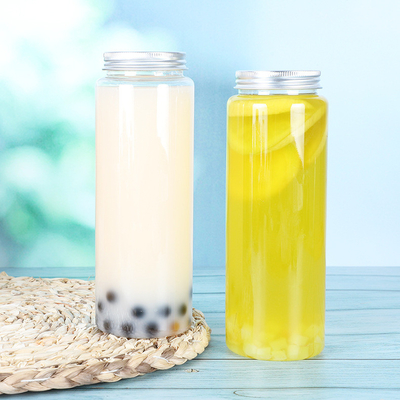 Square Round Bubble Tea Jugs With Screw-on Lid Plastic Material 0.5kg Capacity