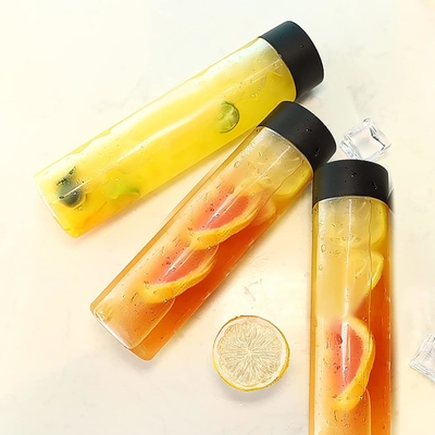 High Capacity Milk Tea Bottles Clear with Screw-on Lid 120ml 250ml 350ml 500ml 1000ml