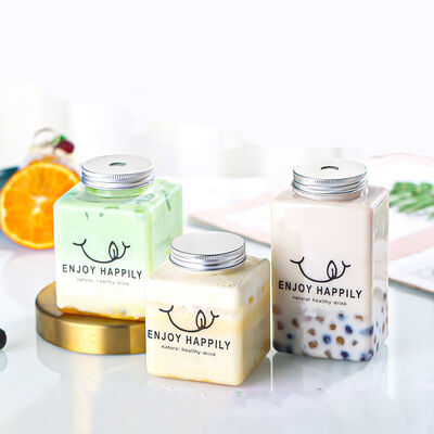 Modern Milk Tea Bottles Medium Capacity Screw on Lid Leak Proof Containers for Beverage Packaging and Storage Solutions