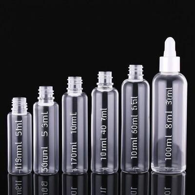 18mm Neck Size E liquid bottle in various capacities 10ml 15ml 30ml 40ml 60ml 80ml 100ml suitable for multiple industries