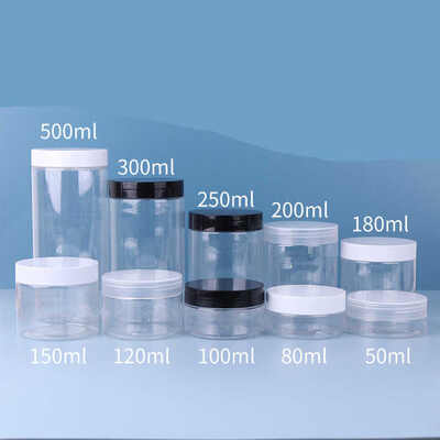Customization Plastic Jar Containers 65mm Diameter Logo Customization Ideal for Packaging Storage and Labeling Solutions