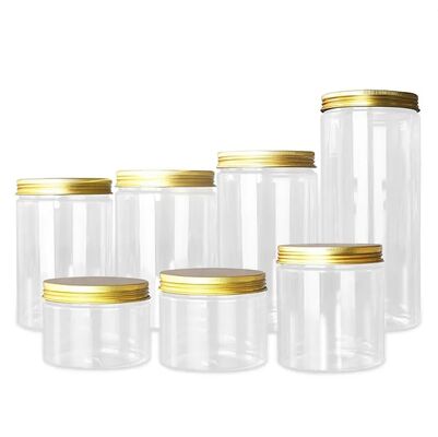 Customization Plastic Jar Containers Featuring Aluminum Lid in Capacities 2oz 3oz 4oz 5oz 6oz 7oz 8oz Suitable for Various Packaging Needs