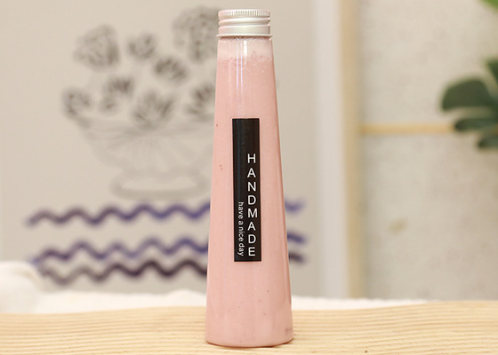 Conical Soft Drink Plastic Juice Bottle With Lid 7oz 200ml