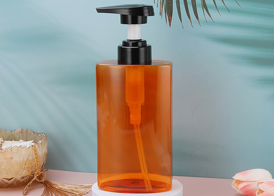 Hand Soap Empty Plastic Lotion 450ml PET Pump Bottle With Black Pump