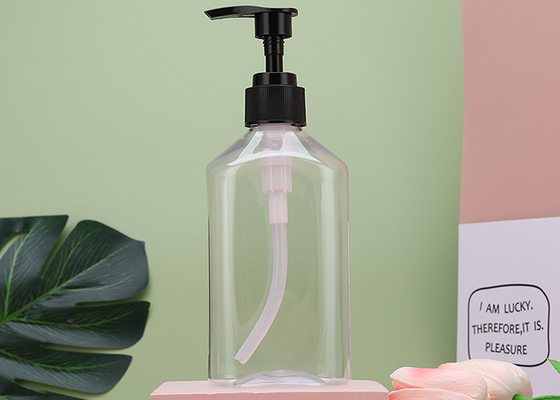 Refillable ISO9001 Flat PET Pump Bottle 300ml 700ml Dispensing Lotions Shampoos
