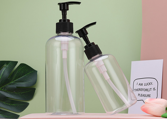 Refillable ISO9001 Flat PET Pump Bottle 300ml 700ml Dispensing Lotions Shampoos
