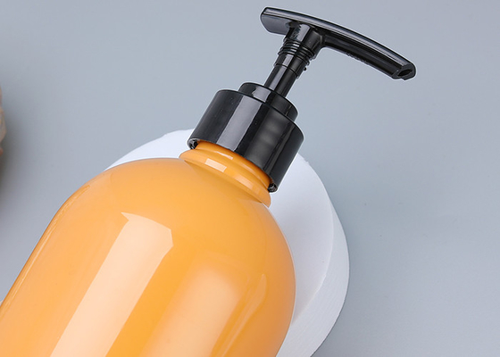 25mm Orange Shampoo Plastic Pump Dispenser Bottles 900ml