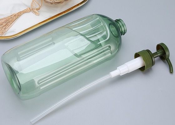 Green 1000ml Shampoo PET Pump Bottle 92*220mm Screen Printing