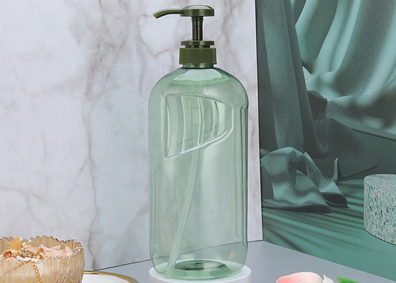 Green 1000ml Shampoo PET Pump Bottle 92*220mm Screen Printing