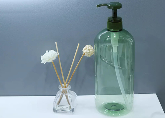 Green 1000ml Shampoo PET Pump Bottle 92*220mm Screen Printing