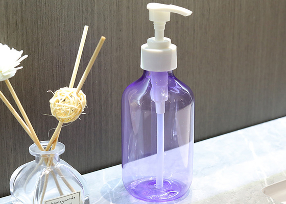 Oblique Shoulder Purple Shampoo PET Pump Bottle Leakproof