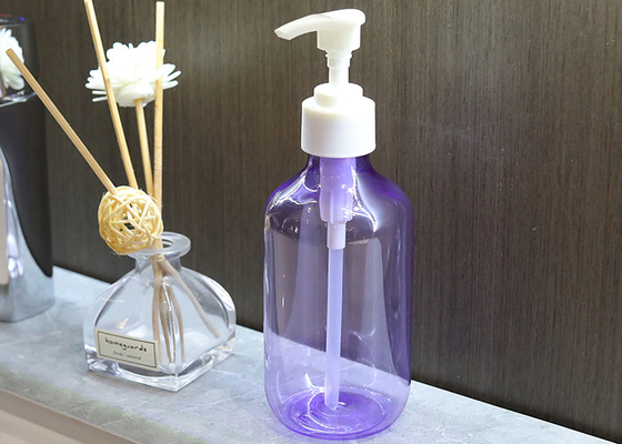 Oblique Shoulder Purple Shampoo PET Pump Bottle Leakproof