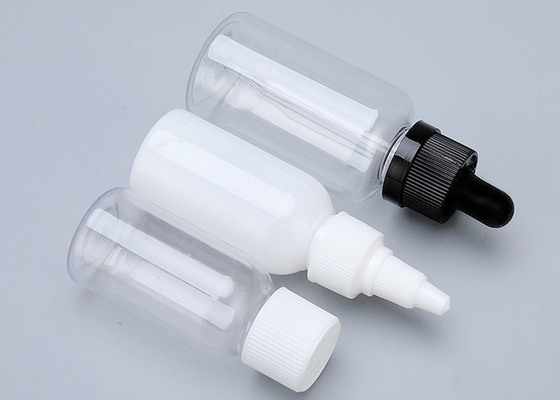 Transparent Black 1 Oz Plastic Dropper Bottles Customize Cap Type
