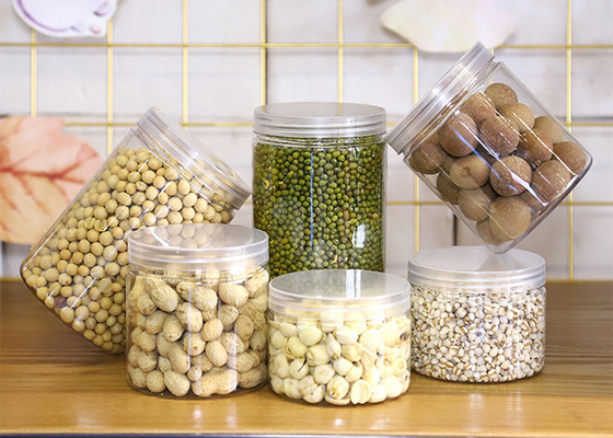 No Leak 250ml Plastic Jar For Cookie And Candy With Aluminum Lid