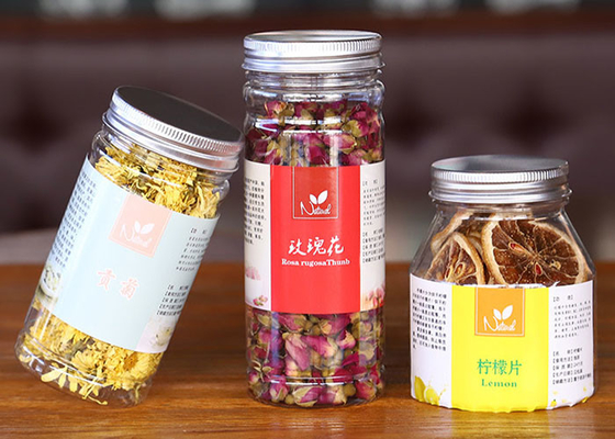 No Leak 250ml Plastic Jar For Cookie And Candy With Aluminum Lid