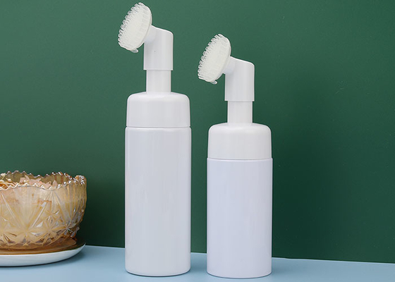 120ml 150ml Facial wash Foam Bottle With Silicone Brush