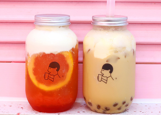 500ml Aluminum Cap Milk Tea Bottles 7.8*14cm Square Juice Bottles