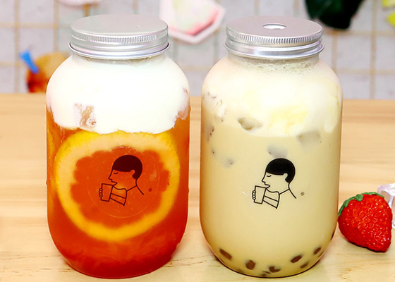 500ml Aluminum Cap Milk Tea Bottles 7.8*14cm Square Juice Bottles
