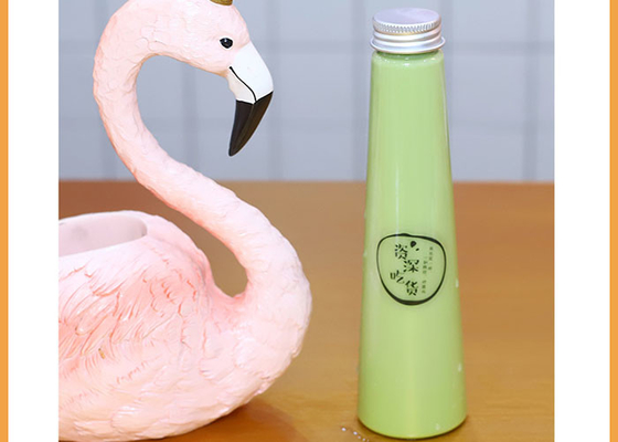 Aluminum Screw Cap Milk Tea Bottles 200ml Plastic Juice Bottles With Lids