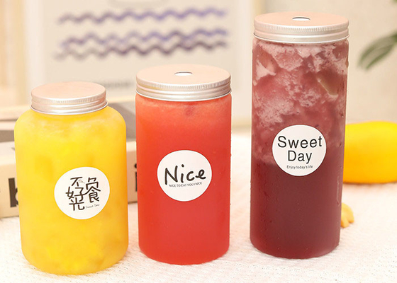 Plastic Reusable Juice Bottles For Milk Tea 350ML 500ML