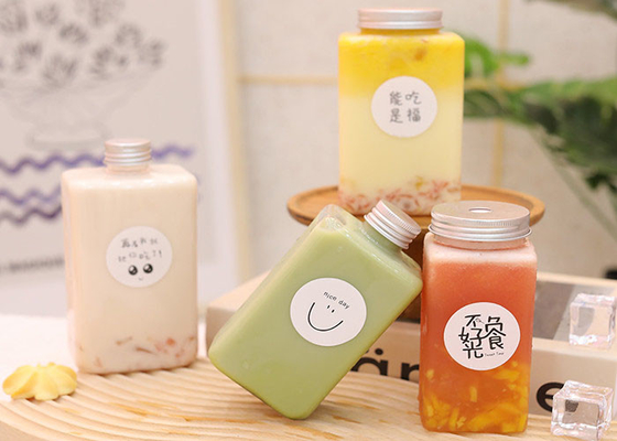 8oz Plastic Juice Milk Tea Bottles With Tamper Proof Lid