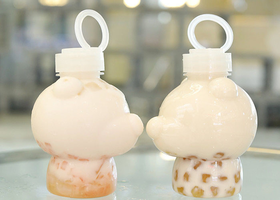 Pull Ring Cover Milk Tea Bottles 400ml Squeezable Juice Bottles