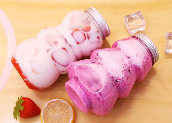 100% BPA Free 12 Oz Juice Milk Tea Bottles With Caps Crack Resistant