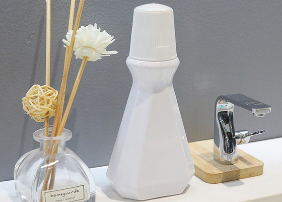 180ml Plastic Mouthwash Bottle Antiskid White PET Bottle