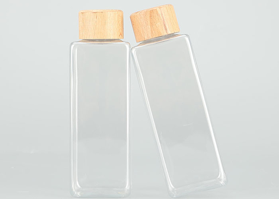 Leakproof 200ml Plastic Screw Top Bottles With Bamboo Lids