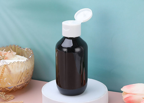 Amber Flip Top Cap PET Lotion Bottles 120ml For Cosmetic Toner Cream