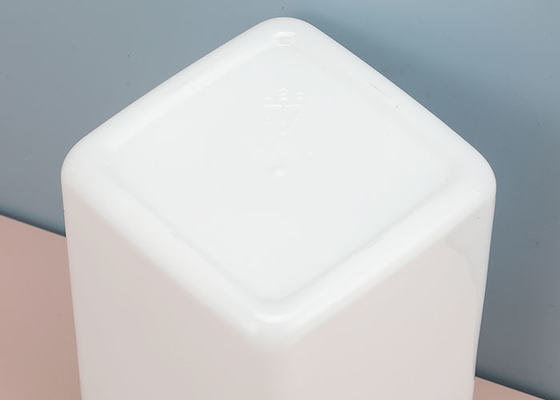 White Square Empty Plastic Bottles With Lockable Pumps 400ml