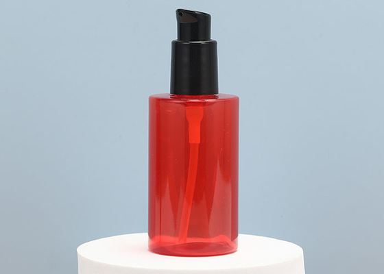 60ml 150ml Red Empty Plastic Pump Bottles For Dispensing Lotions Shampoos