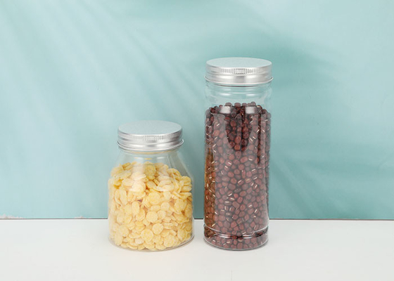 350ML Food Grade Clear Plastic Pet Jar Container With Aluminum Lid