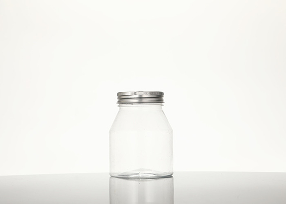 350ML Food Grade Clear Plastic Pet Jar Container With Aluminum Lid