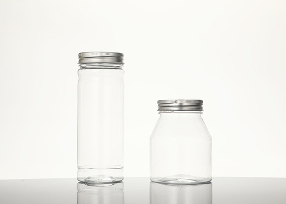 Wide Mouth Round Plastic Pet Plastic JarsWith Screw Top Lid 295ML 380ML