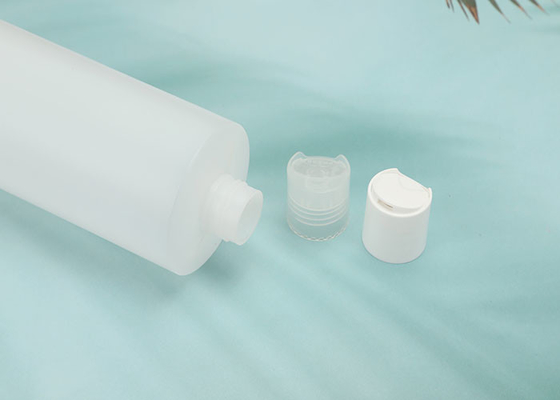 PP Plastic Refillable Bottles With Press Disc Cap Clear White