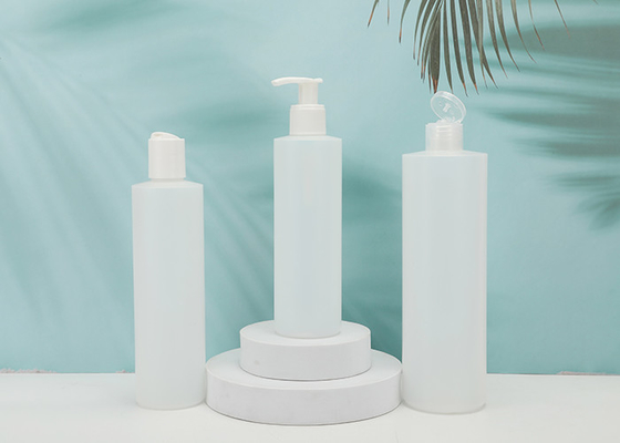 PP Plastic Refillable Bottles With Press Disc Cap Clear White