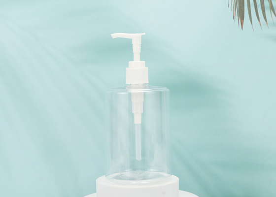 Cosmetic PET Empty 500ml Pump Bottles 16oz Plastic Glossy Cylindrical