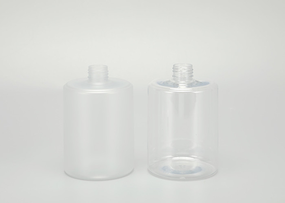 16oz Transparent Flat Shoulder Plastic Bottle For Shower Gel Hand Sanitizer