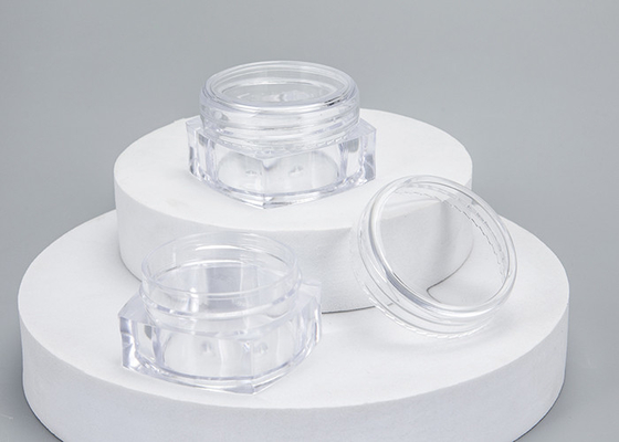 Empty Transparent Square Plastic Containers With Lids 3 / 5 / 10g