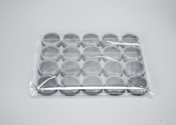 3g Empty Plastic Cosmetic Jar With Black Lids Tiny Makeup