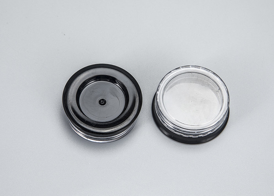 3g Empty Plastic Cosmetic Jar With Black Lids Tiny Makeup