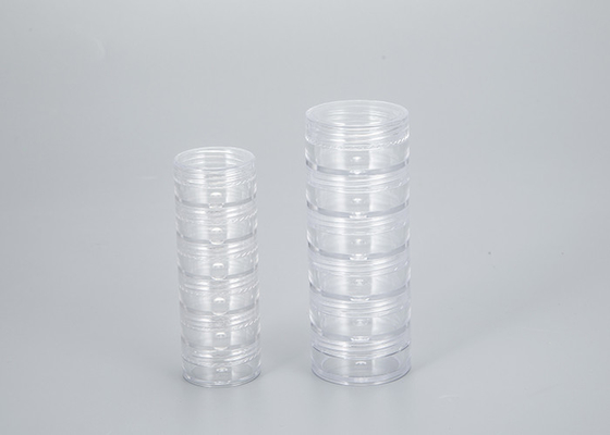 Thick Wall Plastic Cosmetic Jar With Transparent Lids 5g 10g Stackable