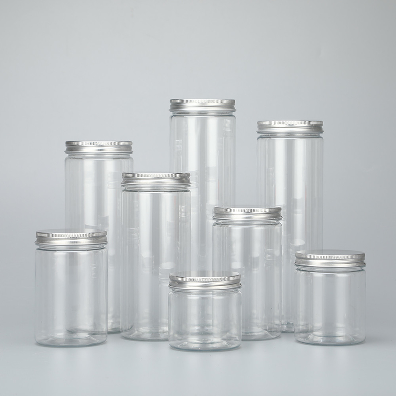 Custom 100ml 200ml 8oz 300ml 12oz 500ml Clear White Black Amber Wide Mouth Cosmetic Containers Plastic Pet Jar With Alum