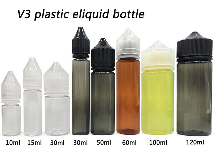 60 Ml Squat / Slenderness PET Plastic Squeeze Dropper Liquid Use Bottle With Child Tamper Proof Lid