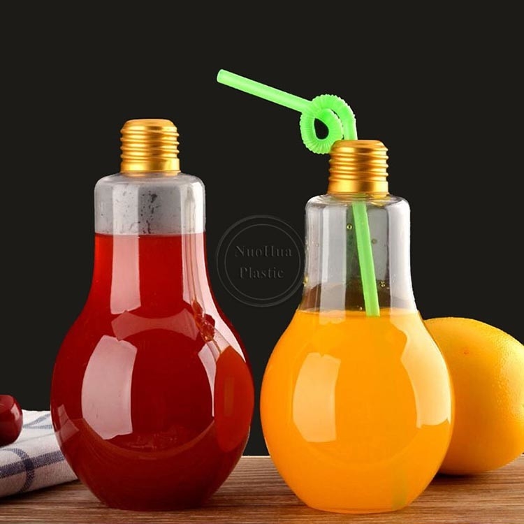 250ml 8oz Round Custom Plastic Coffee Milk Fruit Beverage Drinking Bottle Plastic Juice Bottles