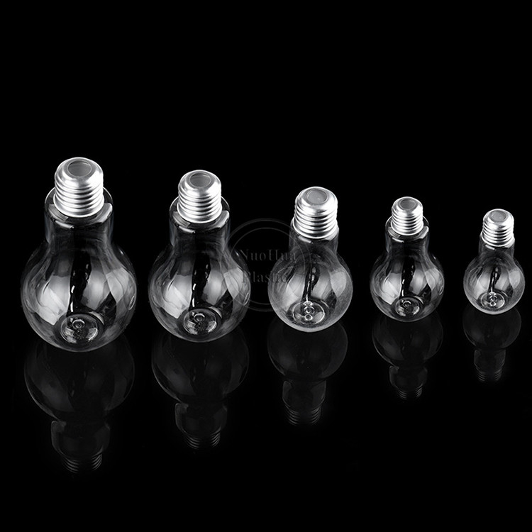 Bpa Free Clear 50ML 100ML 150ML Iced Coffee Tea Flat  Pet Plastic Juice Bottle With Screw Aluminum  Cap