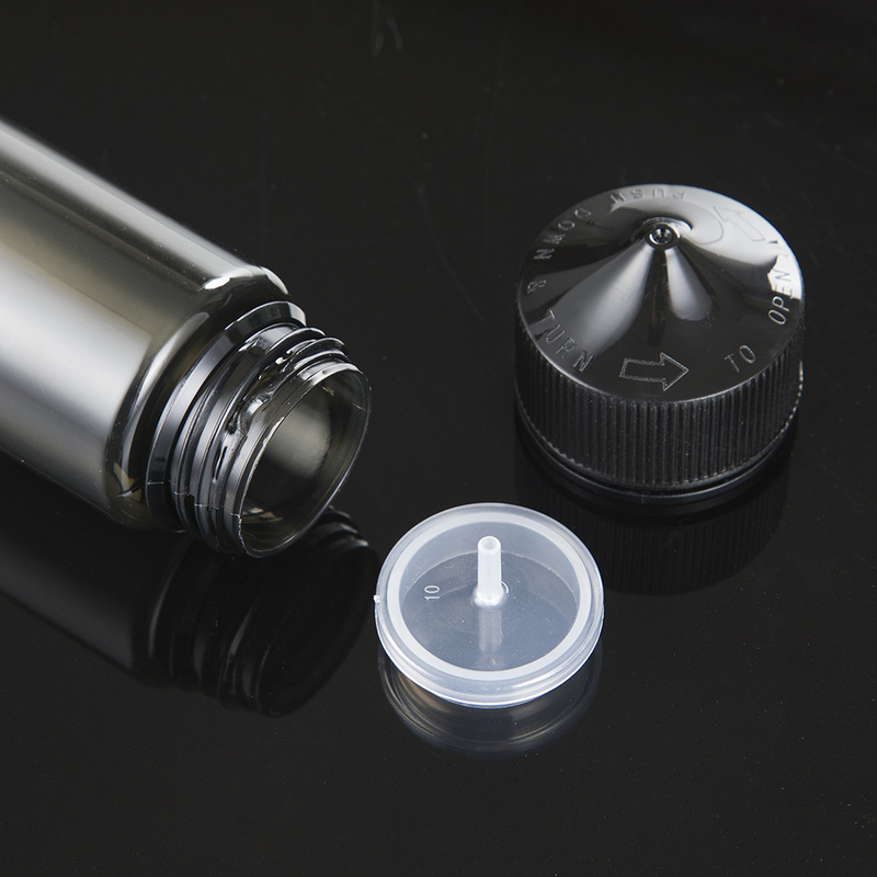 Childproof Transparent E Liquid Bottles Various Sizes With Screw Caps Screen Printed Containers