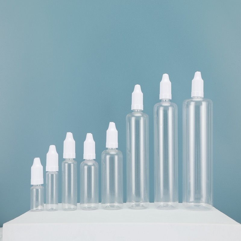 Customization Round PET E Liquid Bottle with Childproof Neck and Screen Printing Surface Handling